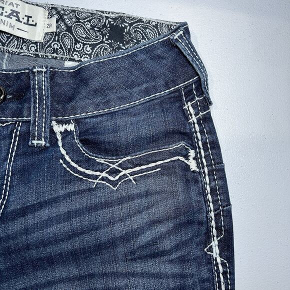 Ariat Real Mid Rise Stretch Entwined Boot Cut Women’s Jeans Size 28R - Picture 5 of 9